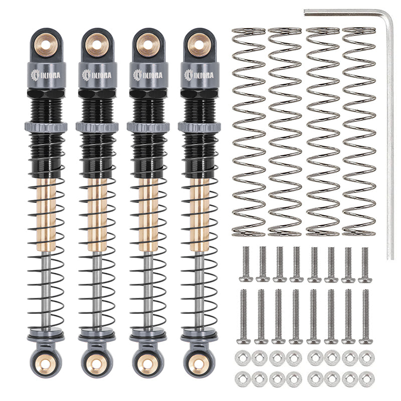 Injora SCX24-160GL-4 1:24 AX24 Grey Alum Threaded Double Barrel Shocks