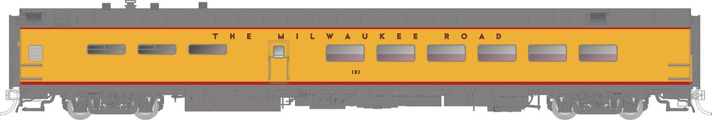 Rapido Trains 124031 HO MILW Yellow P-S Lightweight 48-Seat Dining Car #121