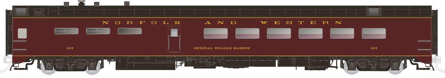 Rapido Trains 124043 HO N&W Pullman-Standard Lightweight 48-Seat Dining Car #491
