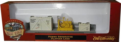 Ertl 4055 HO Scale Power Generator & Crates Flatcar Load