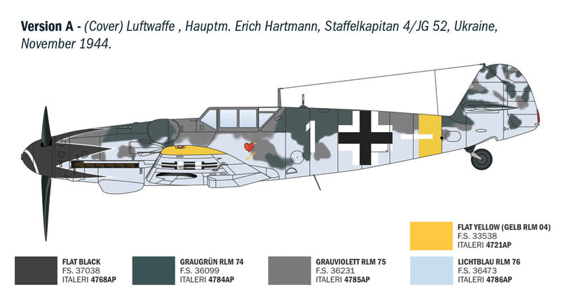Italeri 1483 1:72 Bf 109 G-6 Aces Fighter Aircraft Plastic Model Kit