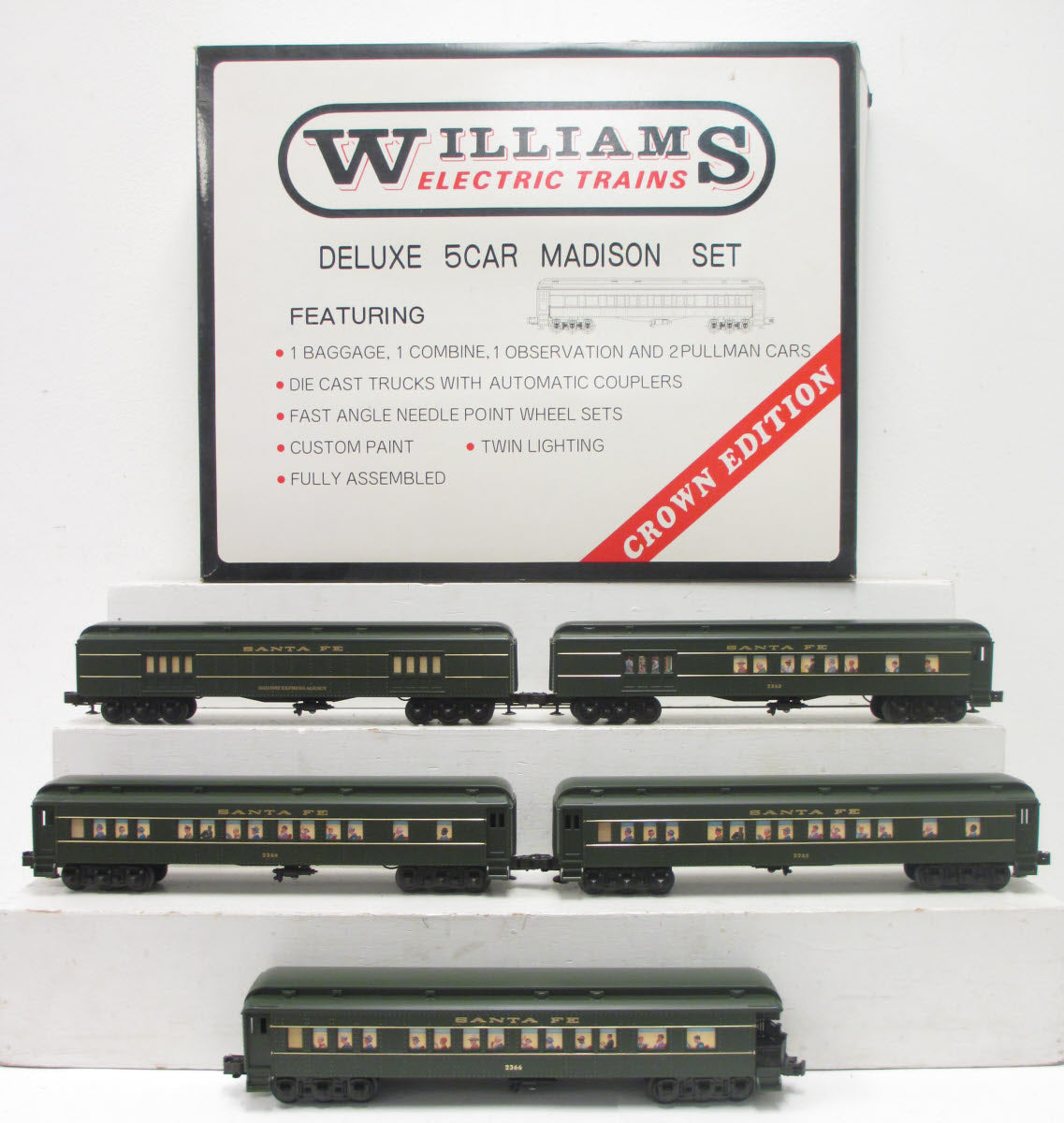 Williams 2523 O Gauge Santa Fe Madison 5-Car Passenger Set LN/Box