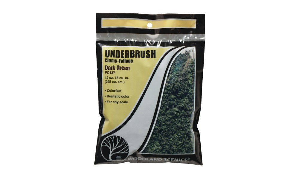 Woodland Scenics FC137 Dark Green Underbrush 12 Oz. Bag