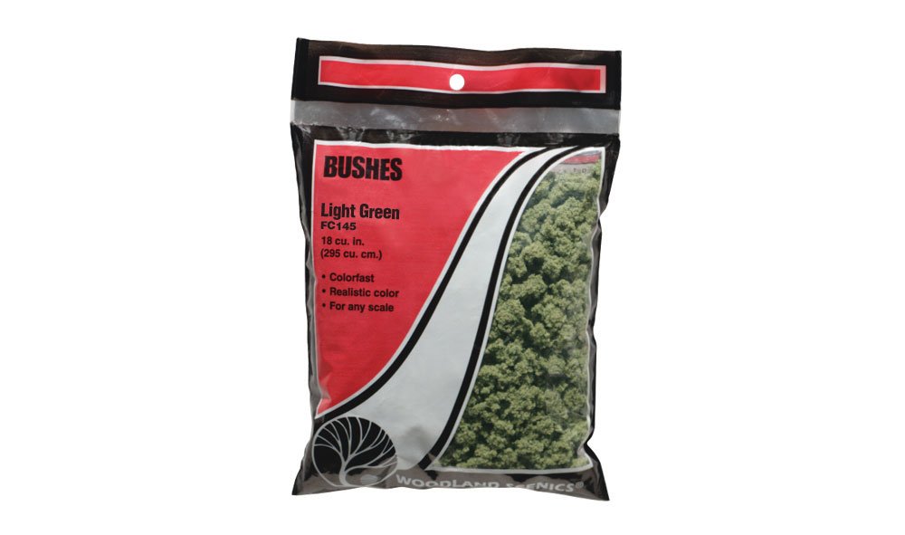 Woodland Scenics FC145 Light Green Bushes 18 Cu. In. Bag