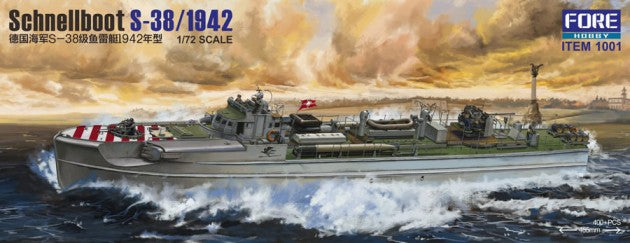 Fore Hobby 1001 1:72 Schnellboot S-38/1942 Fast-Attack Craft Plastic Model Kit