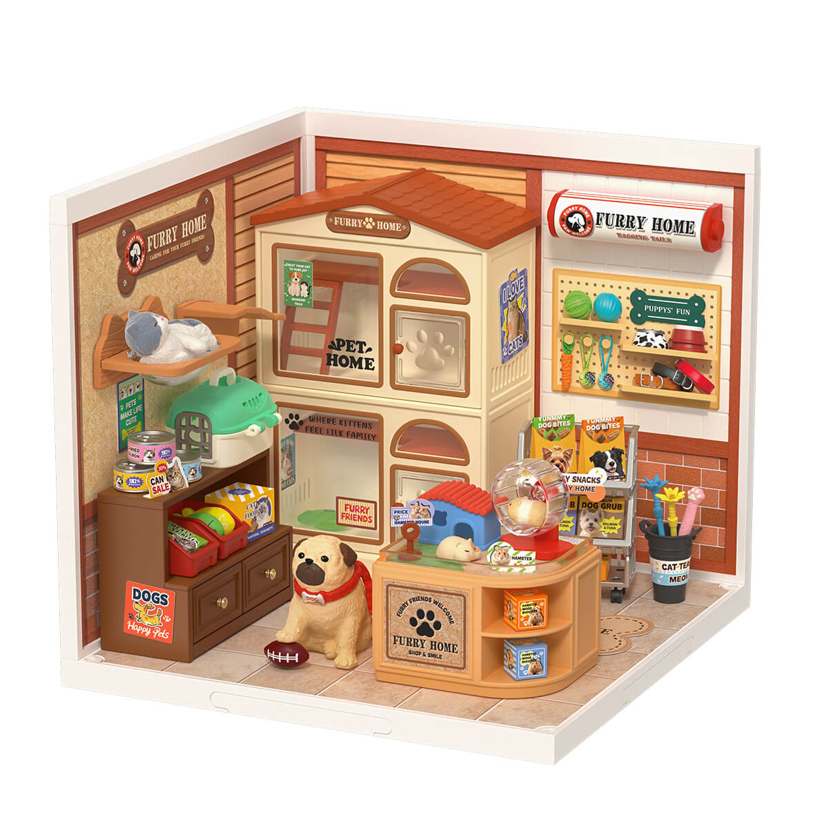 Robotime DW027 Rolife Furry Friends' Home DIY Miniature House