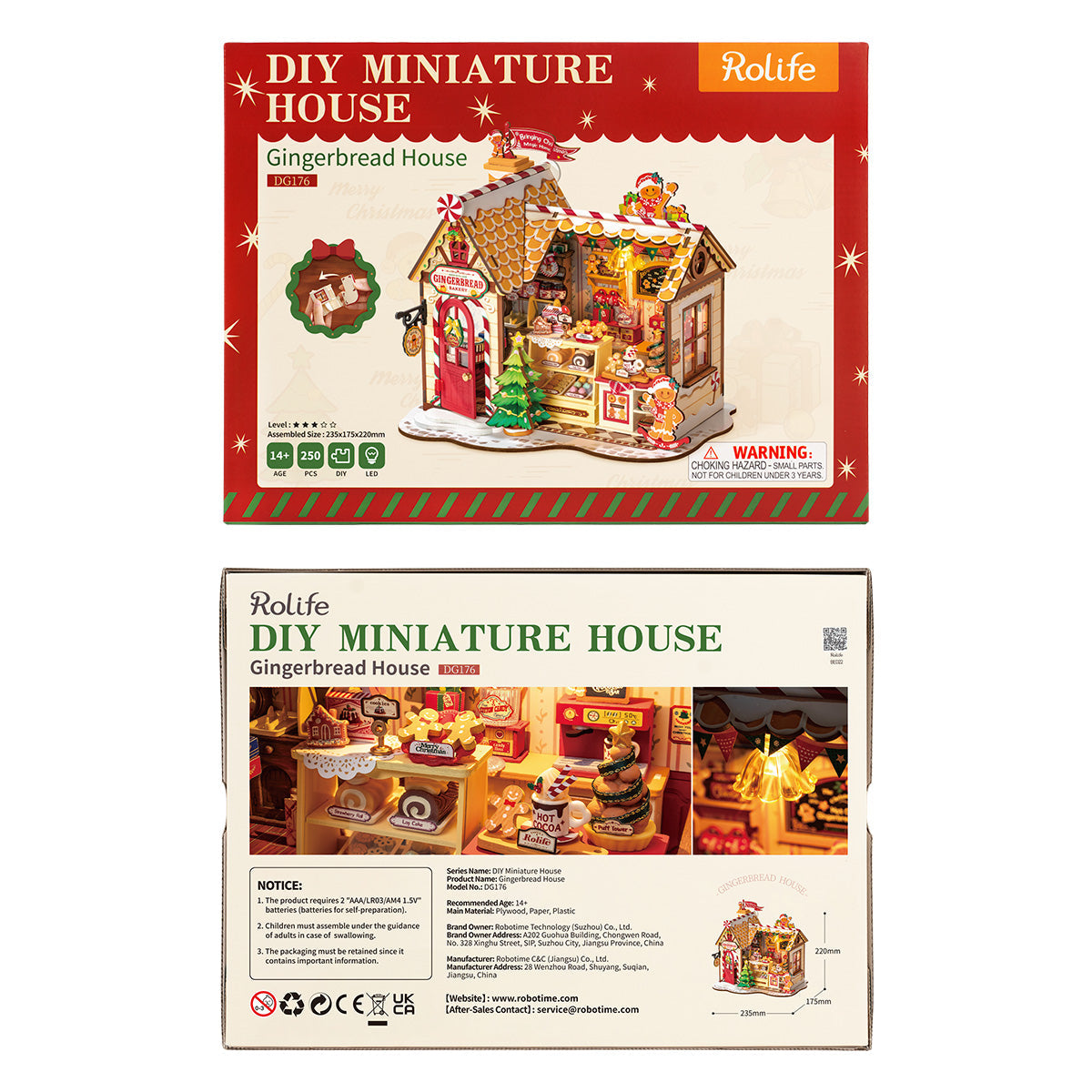 Robotime DG176 Rolife Gingerbread House DIY Miniature House