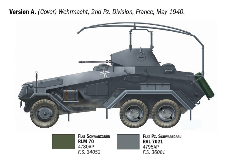 Italeri 97032 1:72 Sd. Kfz. 232 6 Rad. Military Vehicle Plastic Model Kit