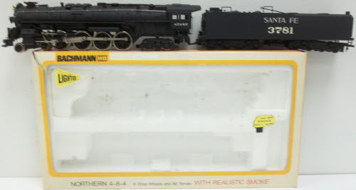 Bachmann 660 HO Scale Santa Fe 4-8-4 Steam Locomotive & Tender #3781 LN/Box