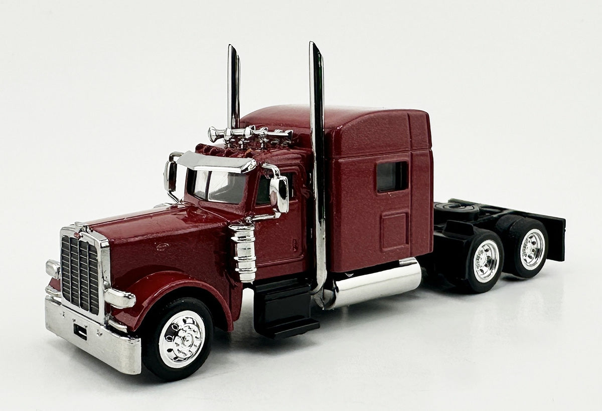 HO Logistics Replicas 38901 HO Metallic Red Peterbilt 389 with Sleeper Cab
