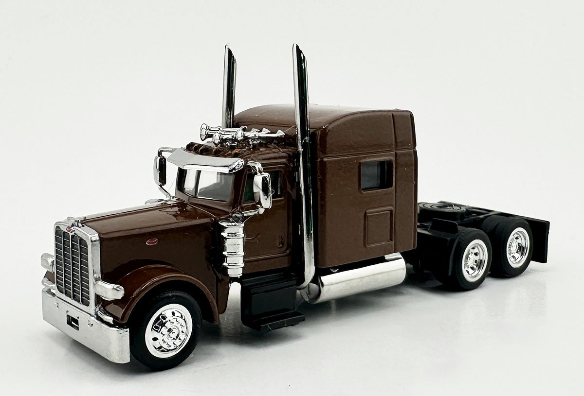 HO Logistics Replicas 38902 HO Brown Peterbilt 389 with Sleeper Cab