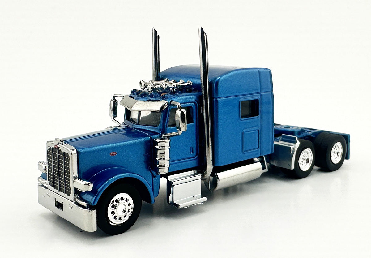 HO Logistics Replicas 38906 HO Metallic Blue Peterbilt 389 with Sleeper Cab