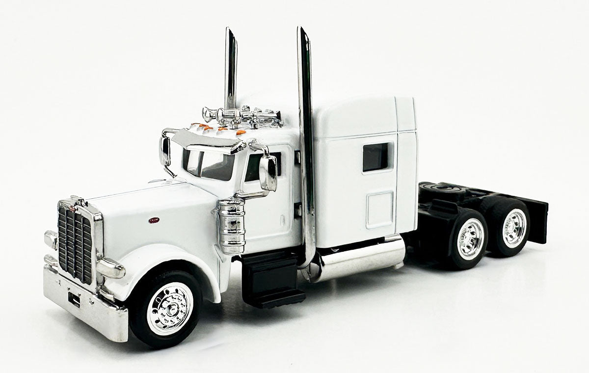 HO Logistics Replicas 38907 HO White Peterbilt 389 with Sleeper Cab