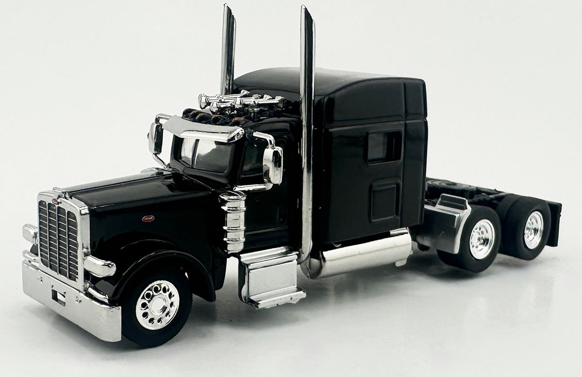 HO Logistics Replicas 38909 HO Black Peterbilt 389 with Sleeper Cab