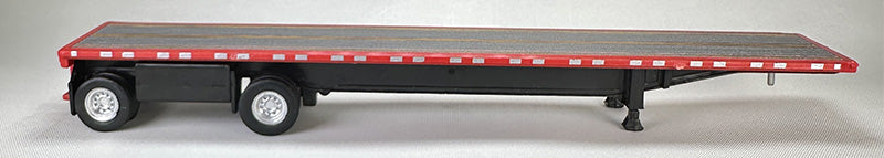 HO Logistics Replicas 478 HO Red High Boy Spread Axle Flat Bed Trailer