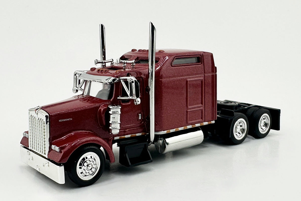 HO Logistics Replicas W90001 HO Metallic Red Kenworth W900L 2-Axle Sleeper Cab