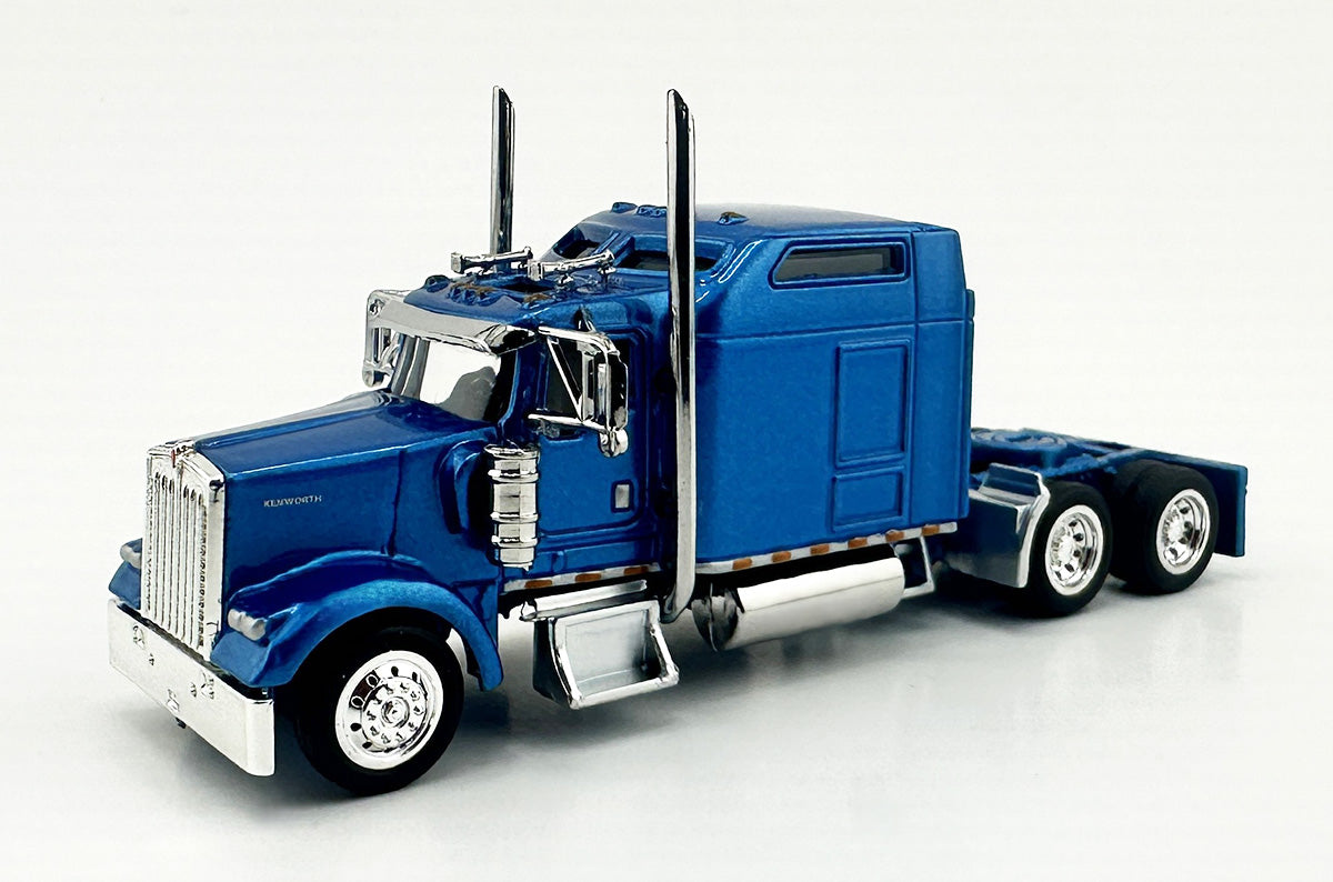 HO Logistics Replicas W90006 HO Metallic Blue Kenworth W900L 2-Axle Sleeper Cab
