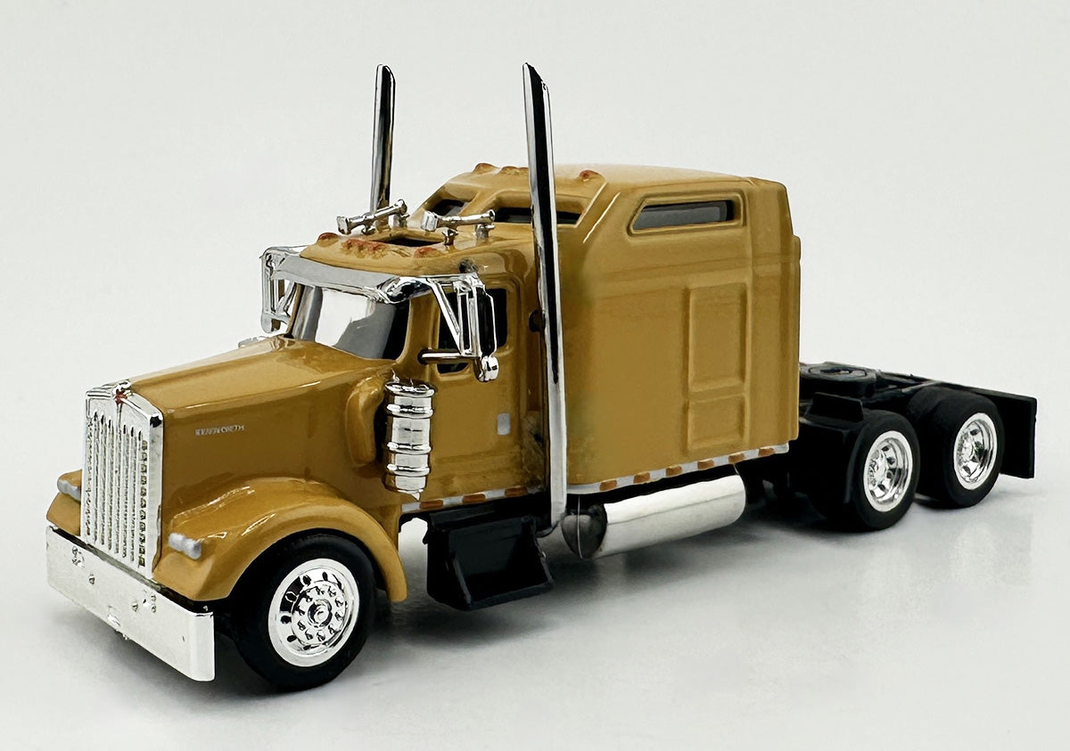 HO Logistics Replicas W90010 HO Yellow Kenworth W900L 2-Axle Sleeper Cab