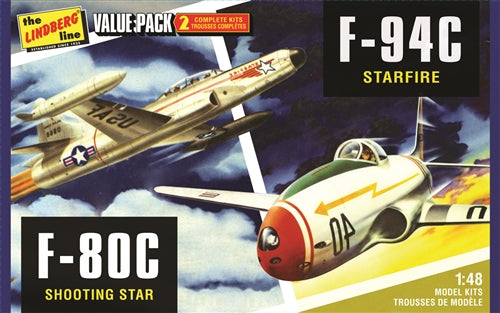Lindberg 509 1:48 U S F-80C & F-94C Korean War Fighters Plane Kits (Pack of 2)