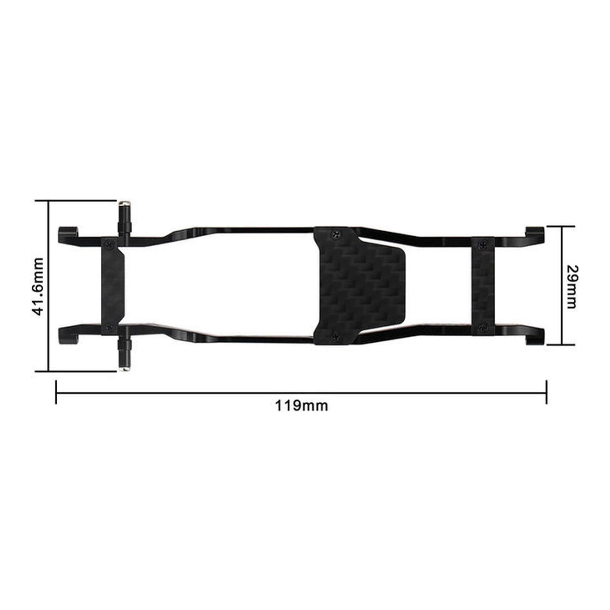 Hot Racing SXTY14LC01 1:30 Aluminum & Carbon Fiber Low-CG Angle Chassis
