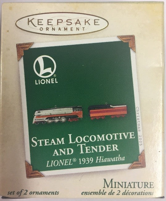 Hallmark QXM2075 Lionel 1939 Hiawatha Steam Loco & Tender Miniature Ornament