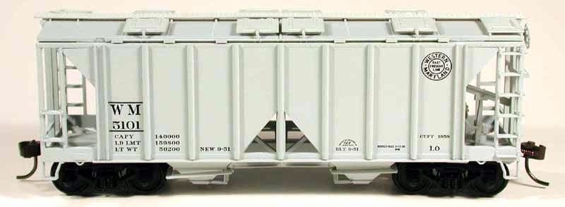 Bowser 56946 HO Western Maryland 70-Ton 2-Bay Covered Hopper Kit #5101