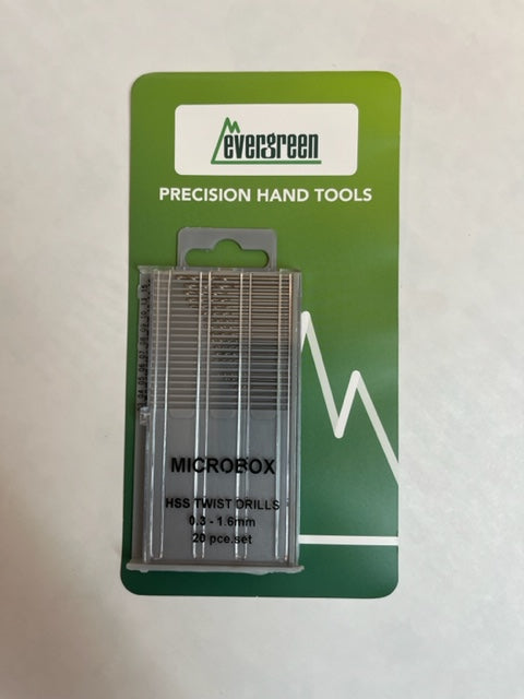Evergreen Scale Models 74100 0.3-1.6mm Metric Microbox Drill (Set of 20)