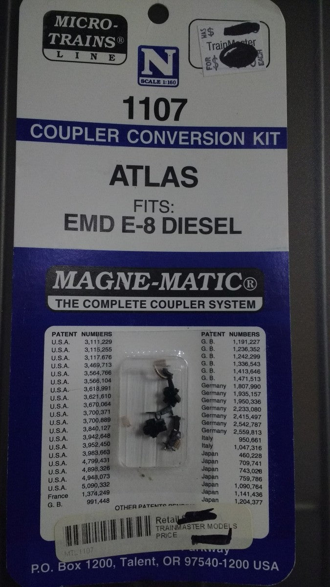 MicroTrains 1107  N Atlas EMD E8 Locomotive Coupler Conversion Kits