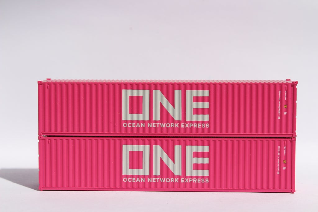 JTC Model Trains 405324 N ONE UETU 40' Standard C.S. Steel Container (Pack of 2)