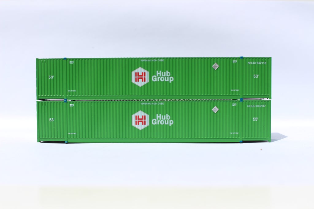 JTC Model Trains 537001 N Hub Group 53' 8-55-8 HC C.S. Container (Pack of 2)