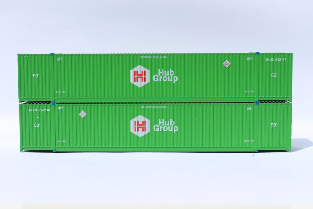 JTC Model Trains 537051 N Hub Group 53' High Cube 8-55-8 Container (Pack of 2)