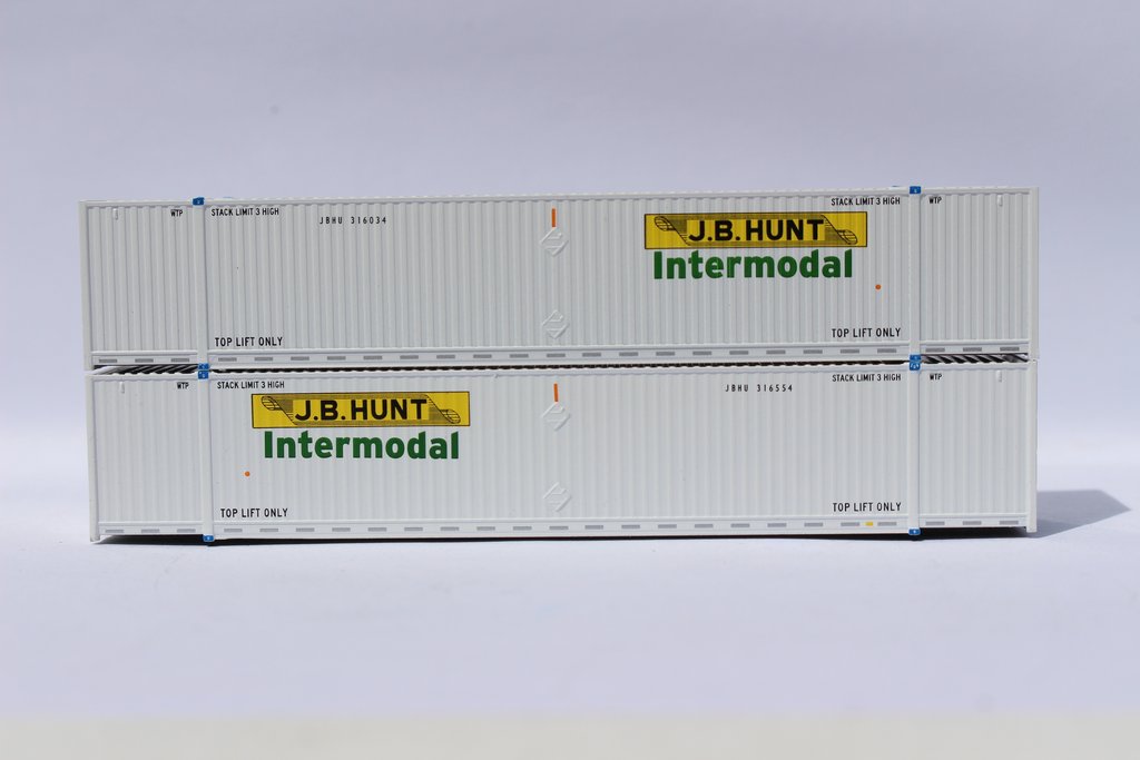 JTC Model Trains 537052 N J.B.Hunt 53' High Cube 8-55-8 Container (Pack of 2)