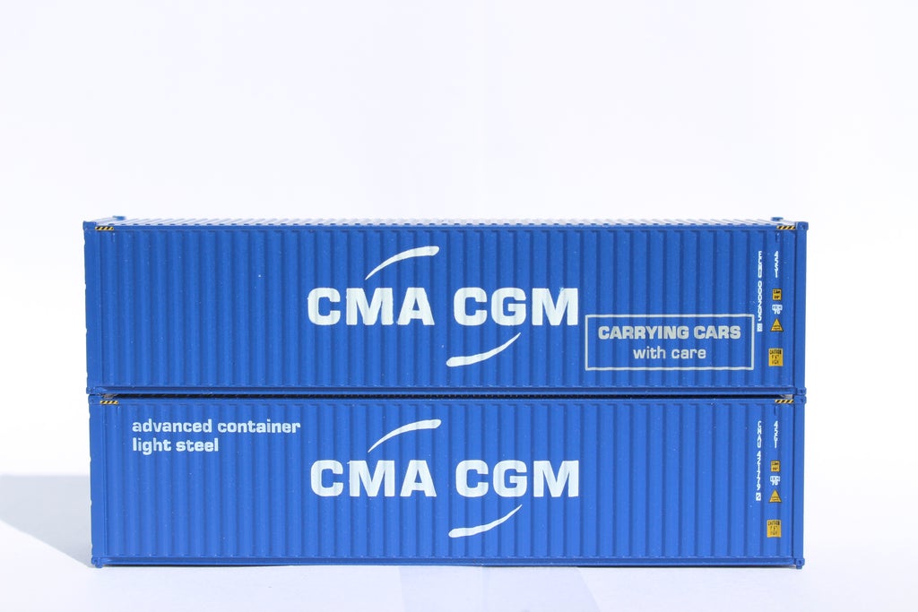JTC Model Trains 405092 N CMA CGM 40' HC C.S. Container Pack B (Pack of 2)