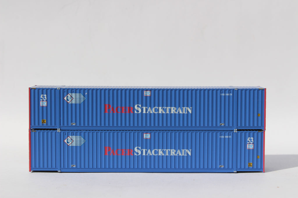 JTC Model Trains 535015 N Pacer Stacktrain 53' HC 6-42-6 Corrugated Containers