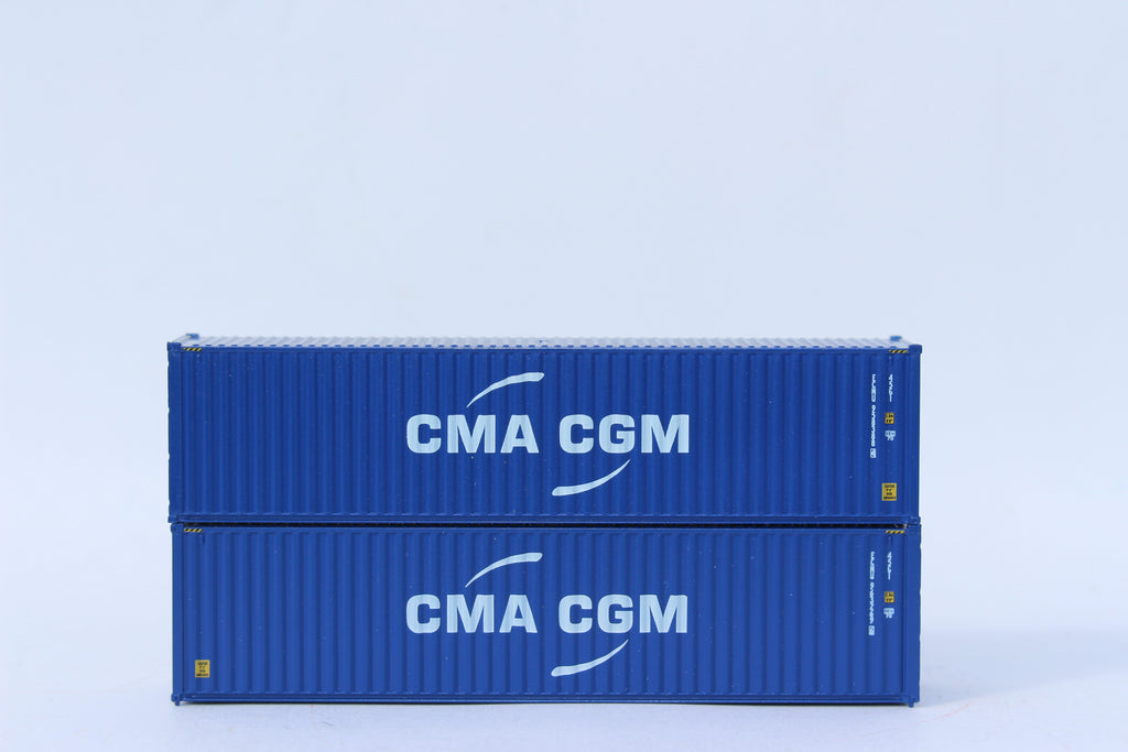 JTC Model Trains 405106 N CMA CGM 40' HC Corrugated-Side Containers (Set of 2)