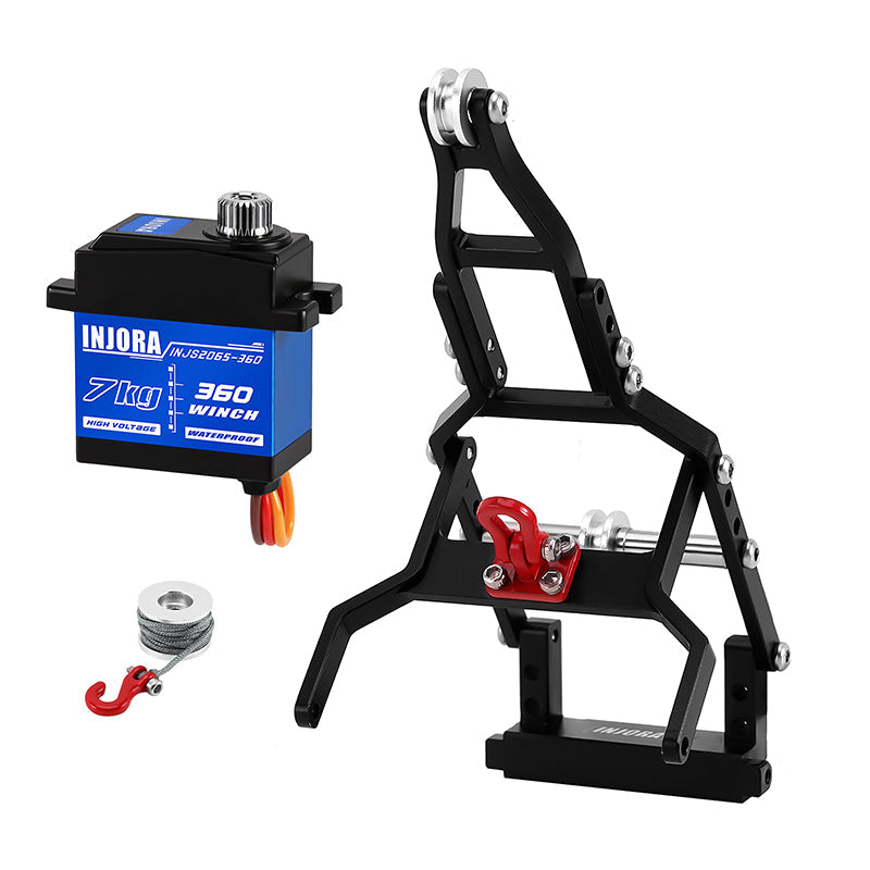 Injora S2065-360-115BK 1:18 TRX4M INJS2065-360 7KG Winch Servo & Black Tow Truck