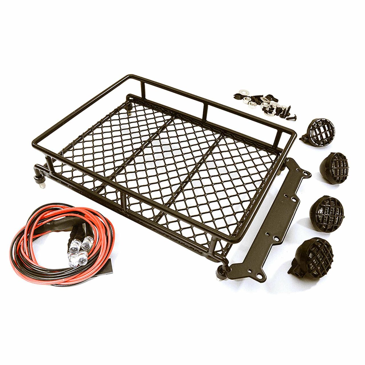 Integy C28779 1:10 Axial Wraith 2.2 Metal Luggage Tray with 4 LED Spot Light