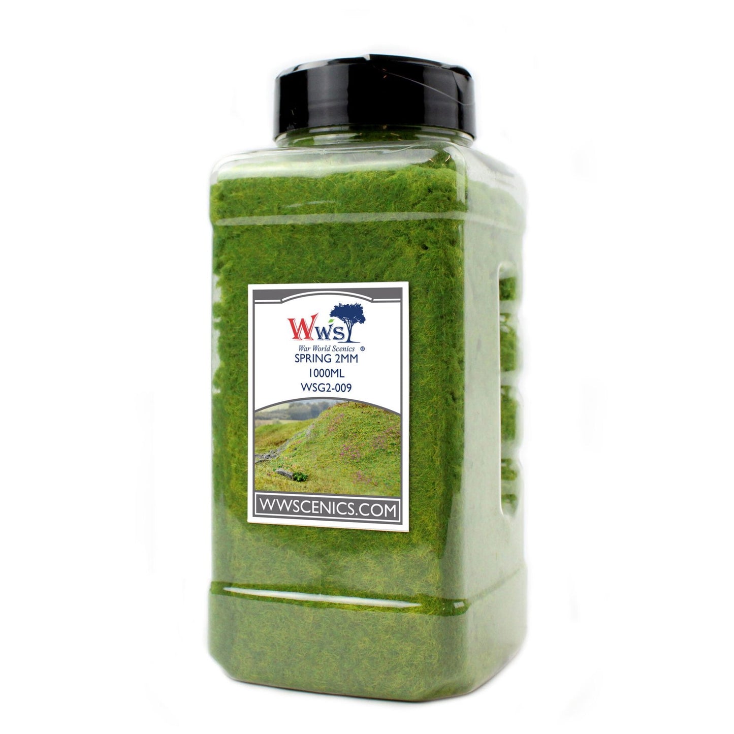 WWScenics WSG2-009 2mm Spring Static Grass - 1000 ml. Canister