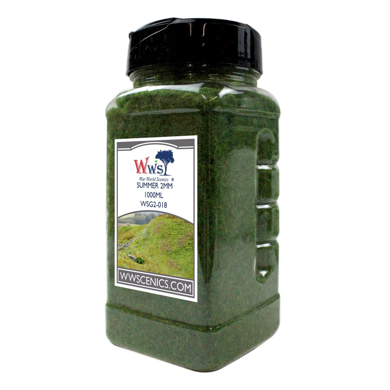 WWScenics WSG2-018 2mm Summer Static Grass - 1000 ml. Canister