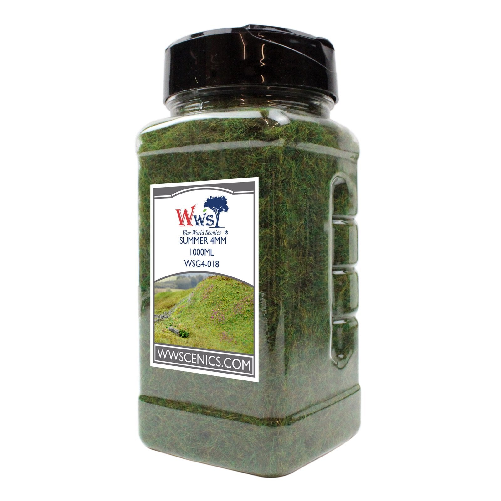 WWScenics WSG4-018 4mm Summer Static Grass - 1000 ml. Canister