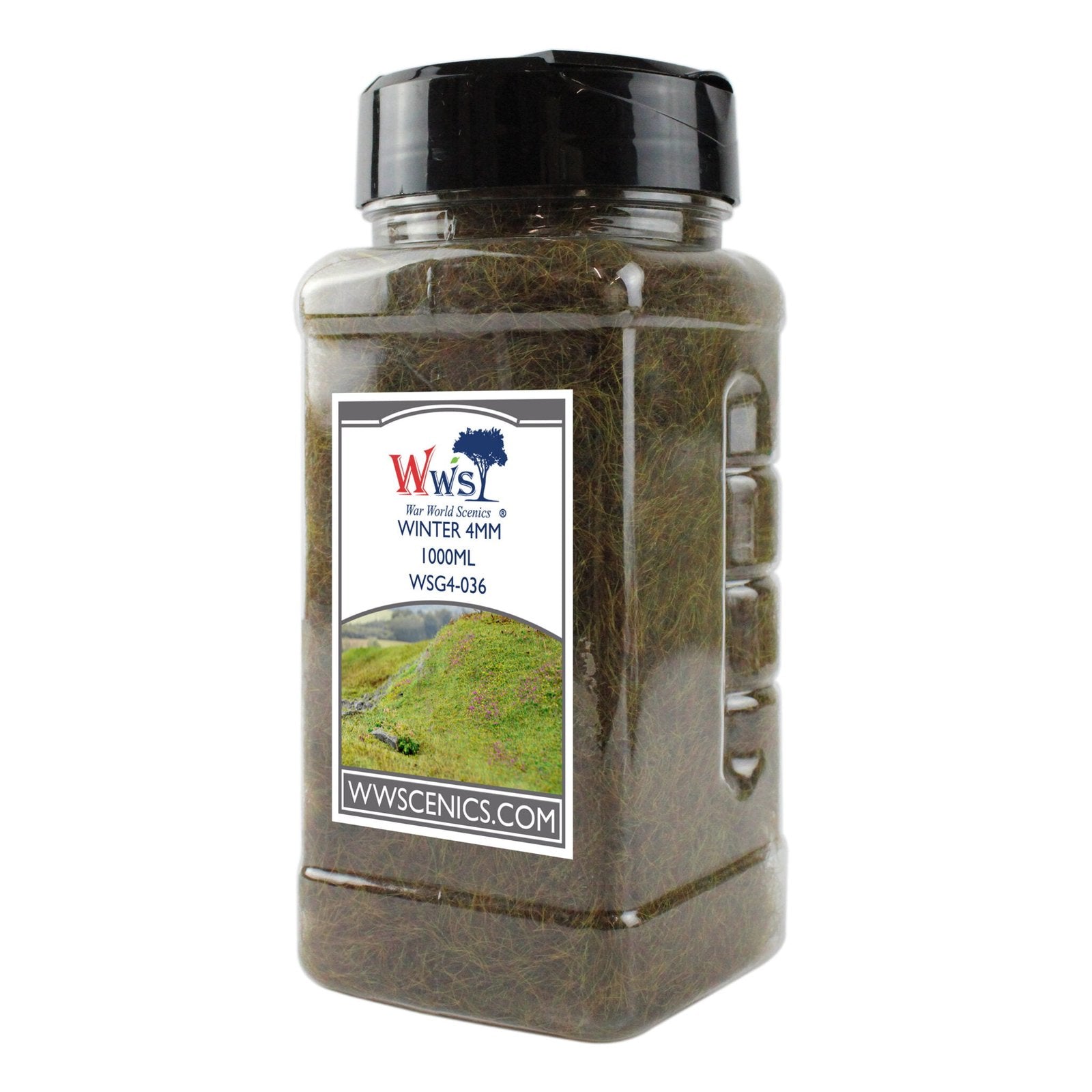 WWScenics WSG4-036 4mm Winter Static Grass - 1000 ml. Canister