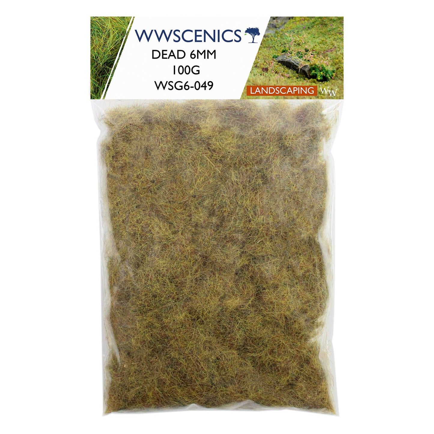 WWScenics WSG6-049 6mm Dead Static Grass - 100 g Bag