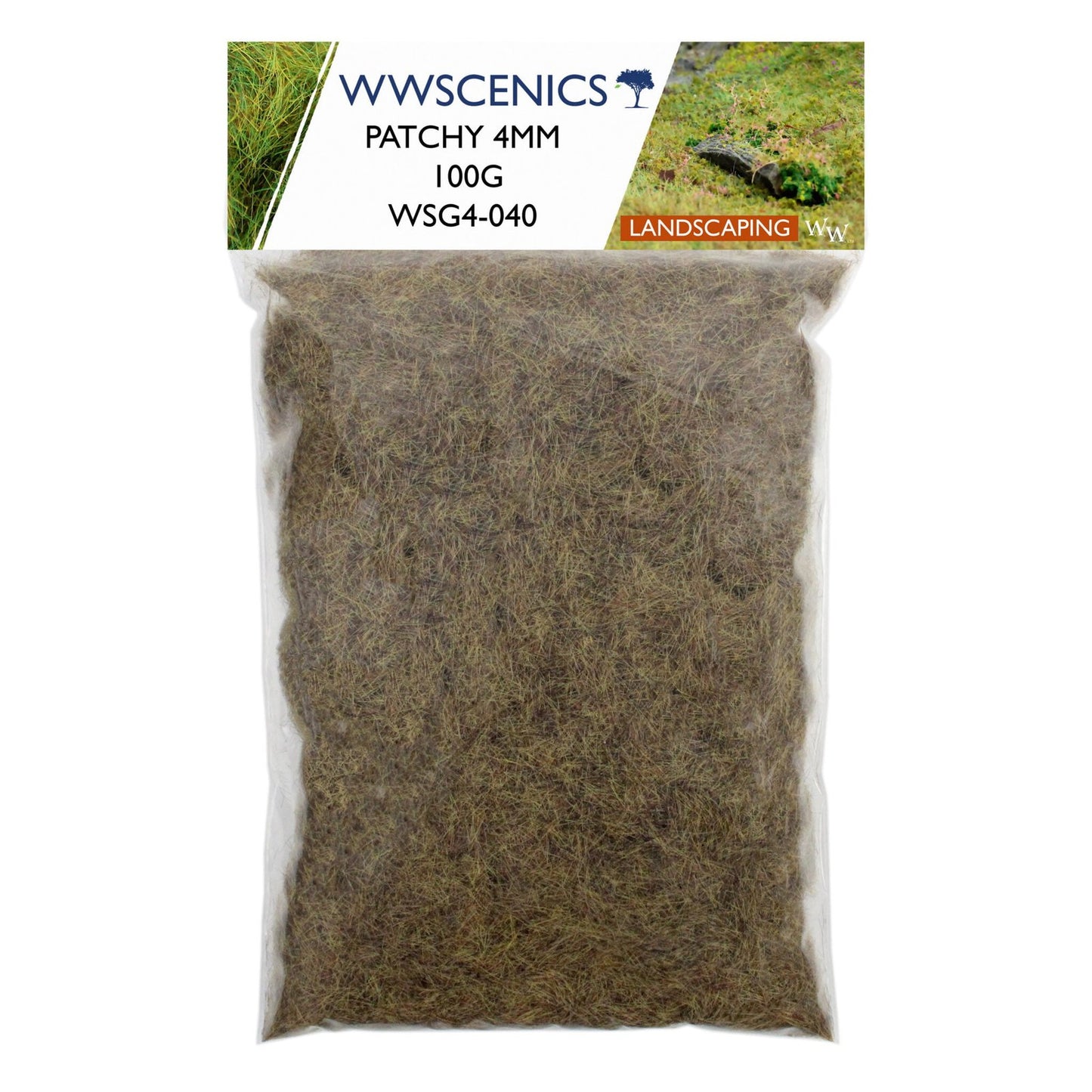 WWScenics WSG4-040 4mm Patchy Static Grass - 100 g Bag