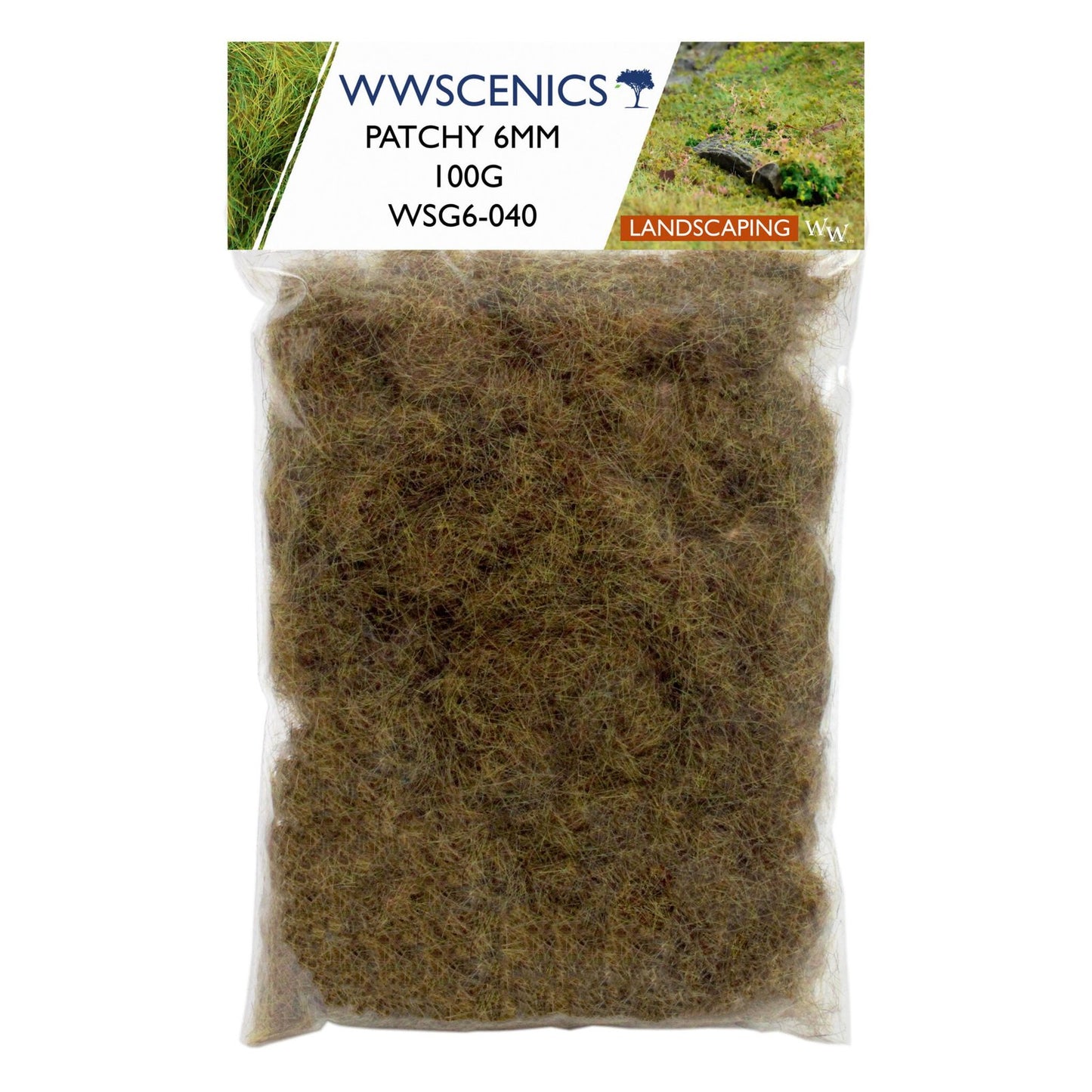 WWScenics WSG6-040 6mm Patchy Static Grass - 100 g Bag