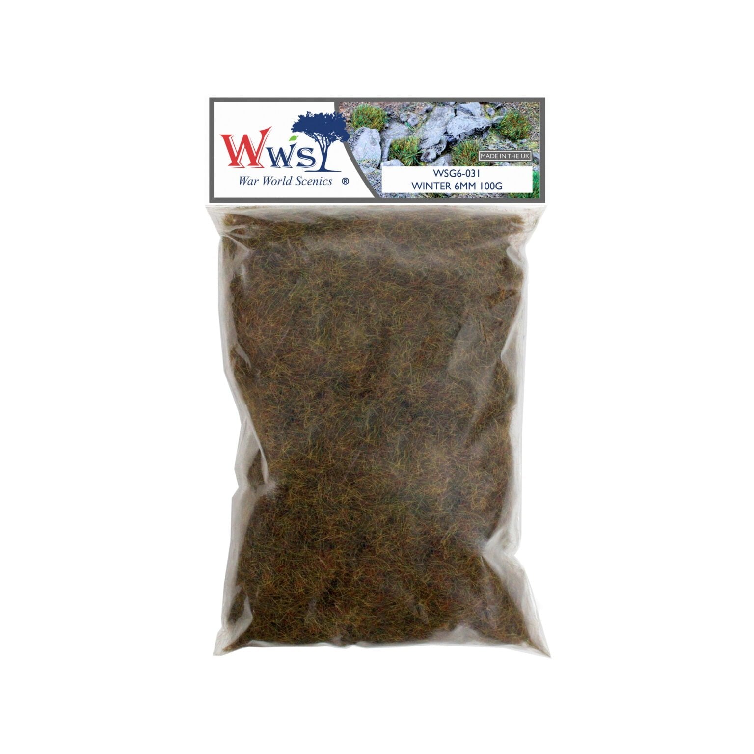 WWScenics WSG6-031 6mm Winter Static Grass - 100 g Bag