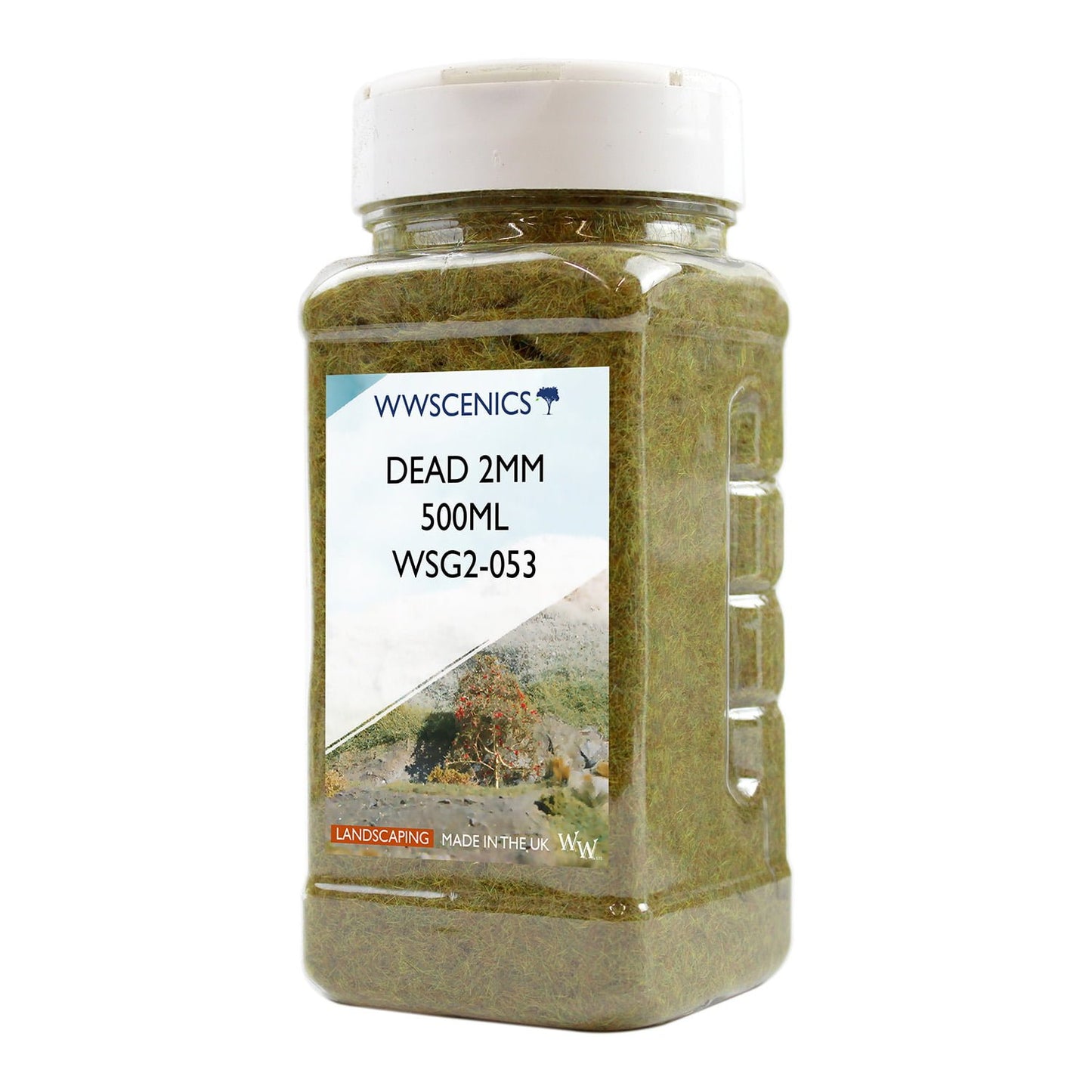 WWScenics WSG2-053 2mm Dead Static Grass - 500 ml. Canister