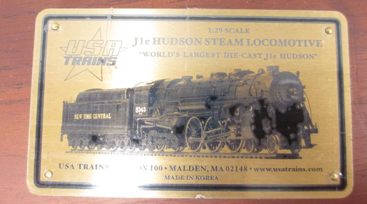 USA Trains 20002 G New York Central J1e Hudson with Sound & Wooden Case #5343 LN/Box
