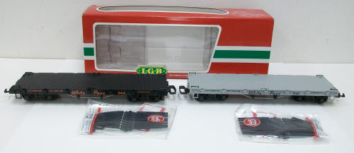 LGB 44603 G Scale White Pass Flatcars w/Stakes LN/Box