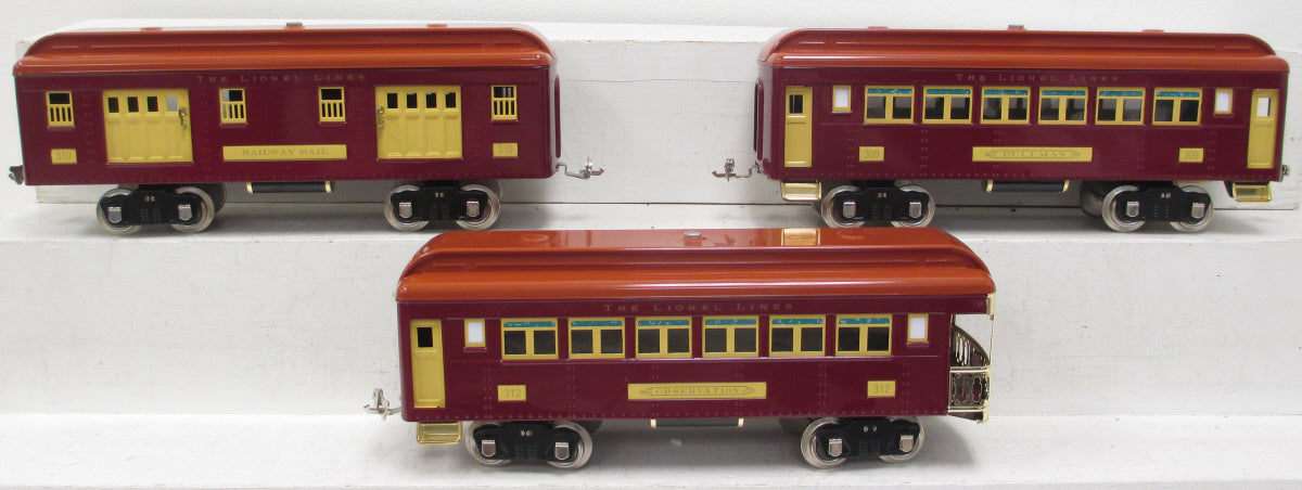 MTH 11-40037 Standard Gauge 309 Series Passenger Car Set (Set of 3) MT/Box