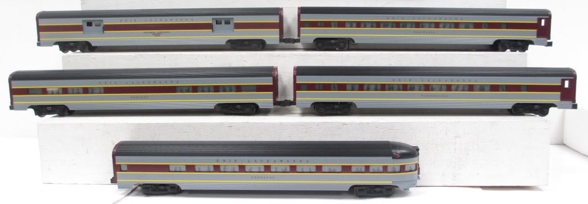Weaver O Gauge Erie Lackawanna Aluminum 5-Car Passenger Set - 3 Rail LN/Box